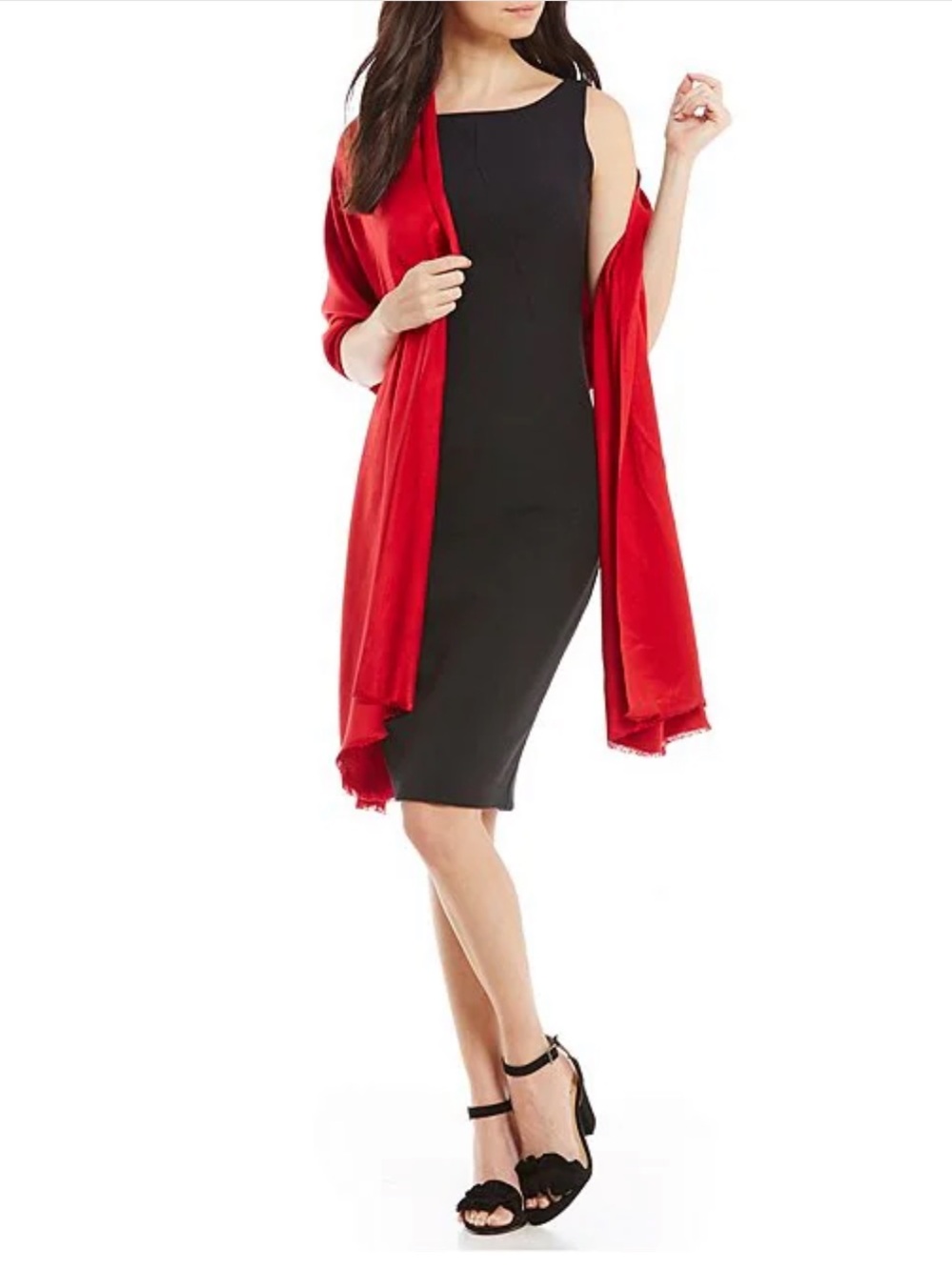 Vince Camuto Vibrant Red Wrap Scarf / shawl, viscose size 80โx 26โ